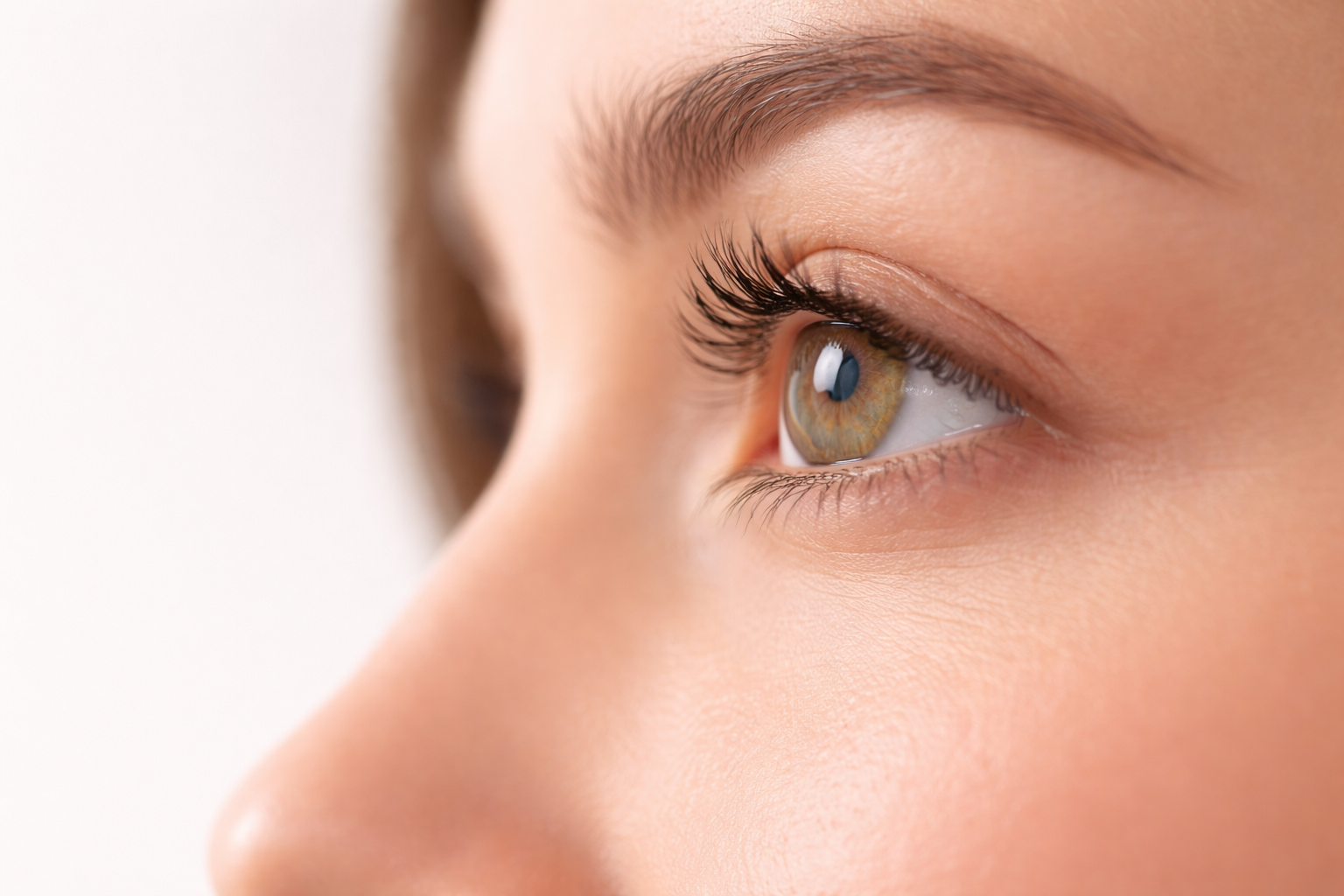 Close-up of a healthy eye, representing dry eye evaluation and treatment